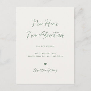 Minimalist New Home New Adventures Moving Announcement Postcard