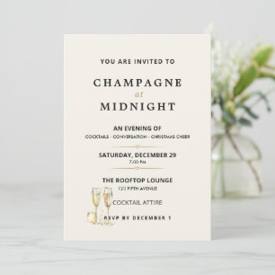 Minimalist New Years Eve Champagne Celebration Invitation
