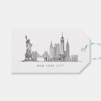 Minimalist New York City Skyline Line Art