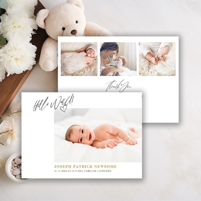Minimalist Newborn Photo Collage Announcement (Creator Uploaded)