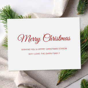 Minimalist Non Photo Merry Christmas Holiday Card