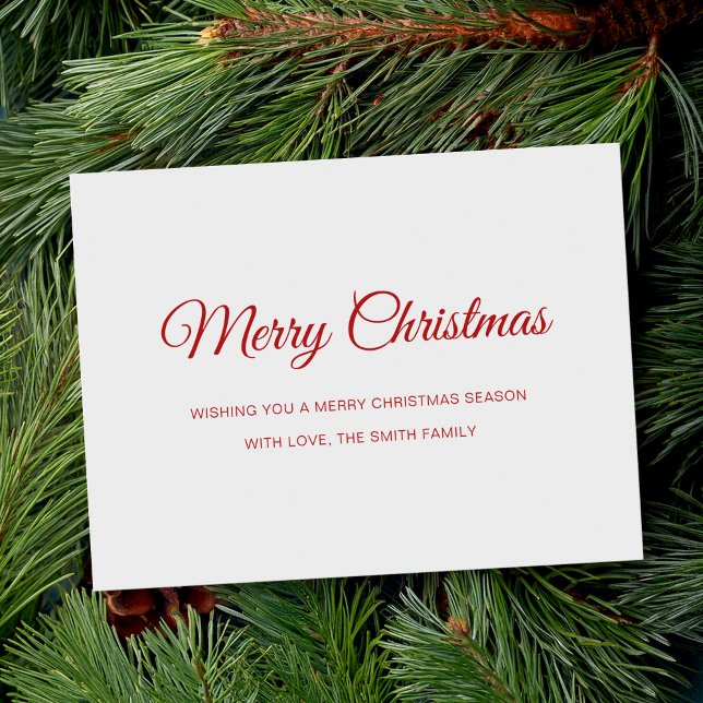 Minimalist Non Photo Merry Christmas Holiday Postcard (Creator Uploaded)