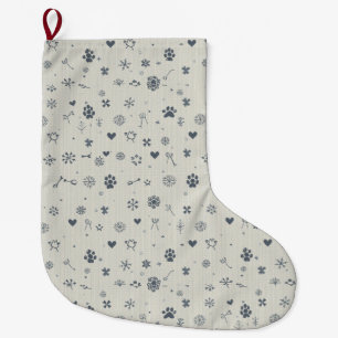 Minimalist Nordic Pet Stocking with Paw Prints
