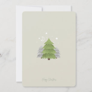Minimalist Nordic Starlight Pines Christmas Card