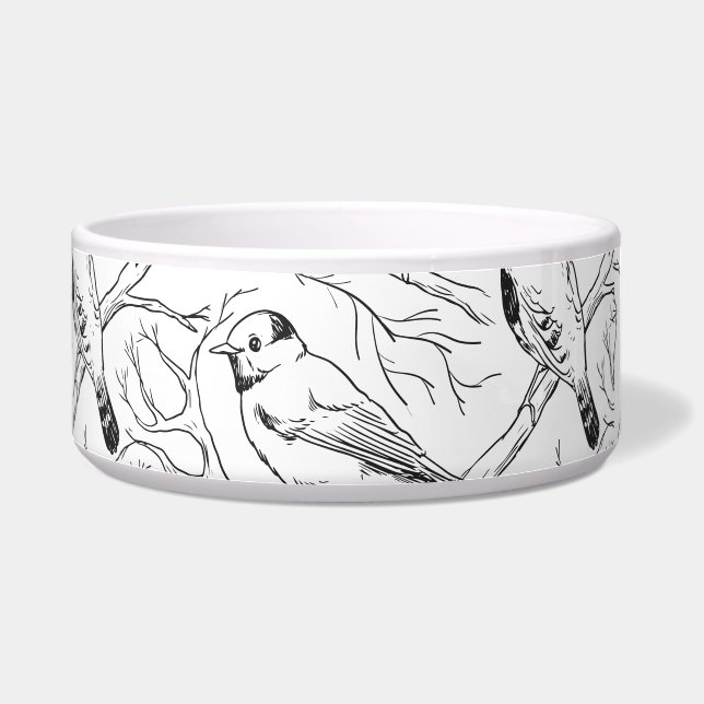 Minimalist North American Birds Line Art Pattern (Left)