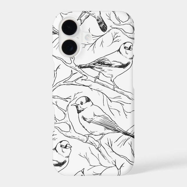Minimalist North American Birds Line Art Pattern (Back)