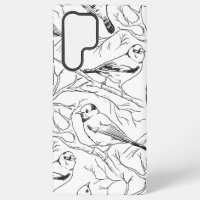 Minimalist North American Birds Line Art Pattern