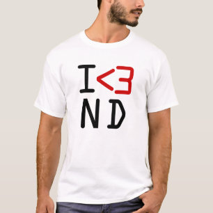 Minimalist North Dakota Heart Emoticon T-Shirt