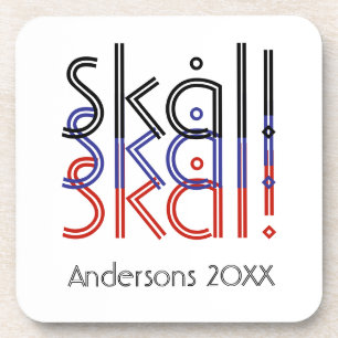 Minimalist Norway Skål! Engagement Keepsake Coaster