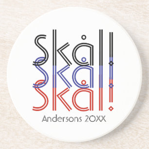 Minimalist Norway Skål! Engagement Keepsake Coaster