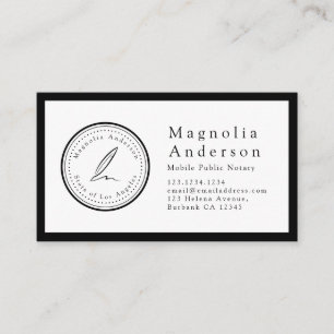 Minimalist Notary Loan Signing Stamp Business Car Business Card