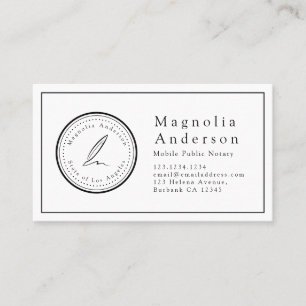 Minimalist Notary Loan Signing Stamp  Business Card