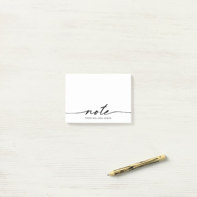 Minimalist Note Script Post-it Notes (On Desk)