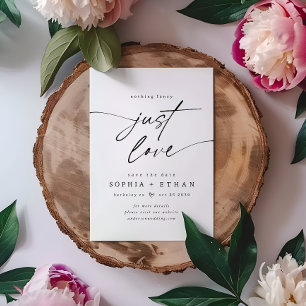 Minimalist Nothing Fancy Just Love Elegant Save The Date