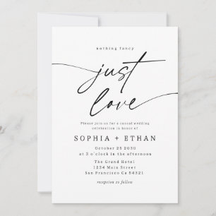 Minimalist Nothing Fancy Just Love Elegant Wedding Invitation