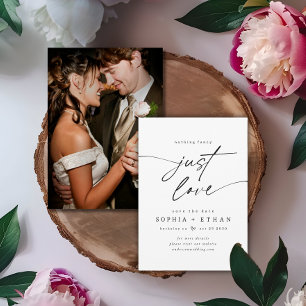 Minimalist Nothing Fancy Just Love Photo Save The Date