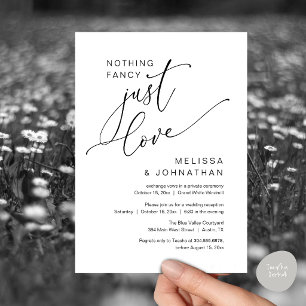 Minimalist Nothing Fancy Just Love Wedding Dinner Invitation