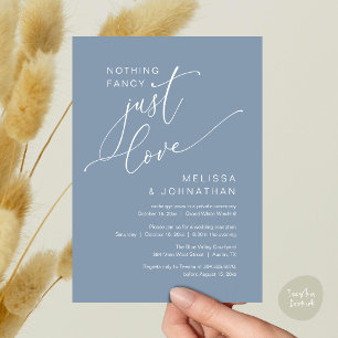 Minimalist Nothing Fancy Just Love Wedding Dinner Invitation