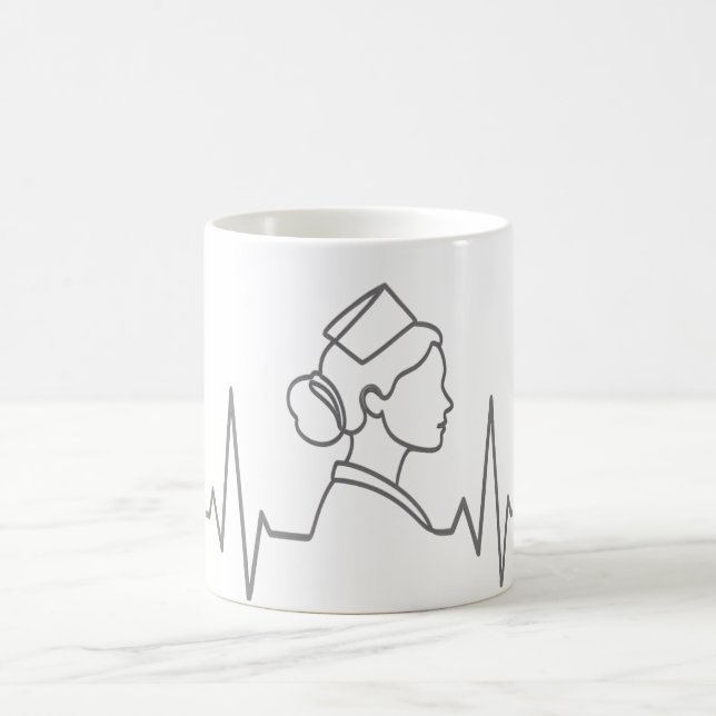 Minimalist Nurse Line Art Mug (Center)