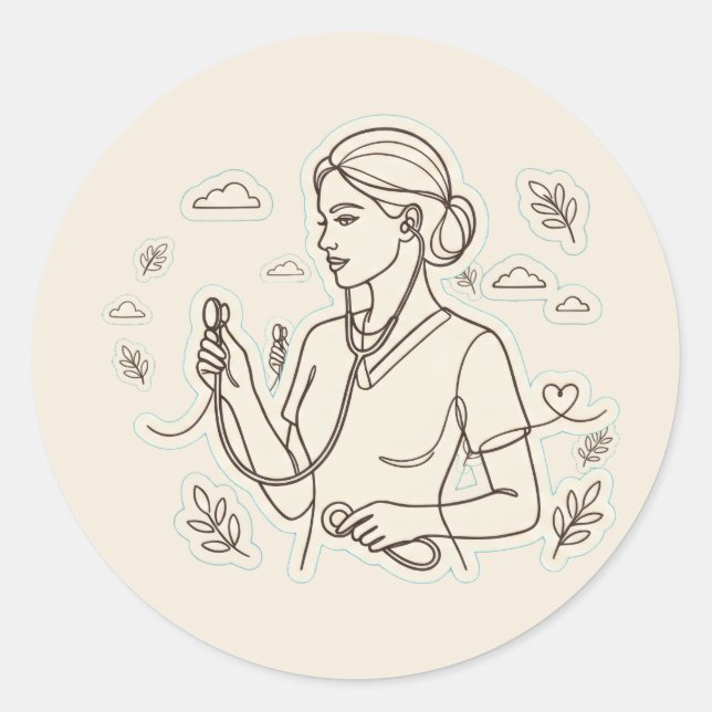 Minimalist Nurse Sticker (Front)