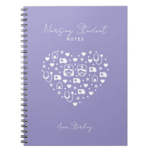 Minimalist Nursing Student Personalised Lavander Notebook