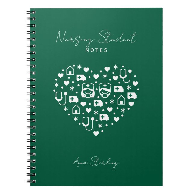 Minimalist Nursing Student Personalised Study Notebook (Front)