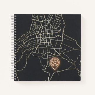 Minimalist NYC Soccer Map Pin Line Art Notebook