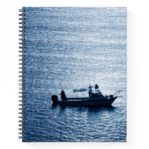 Minimalist Ocean Wall Art Fisherman Blue