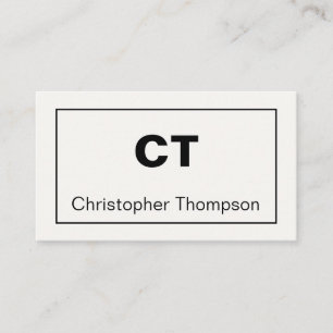 Minimalist Off-White and Black Modern Professional Business Card