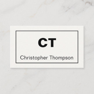 Minimalist Off-White and Black Modern Professional Business Card