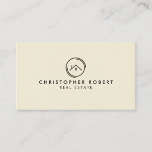 Minimalist Off White Real Estate Business Card