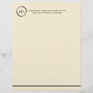 Minimalist Off White Real Estate Custom Letterhead
