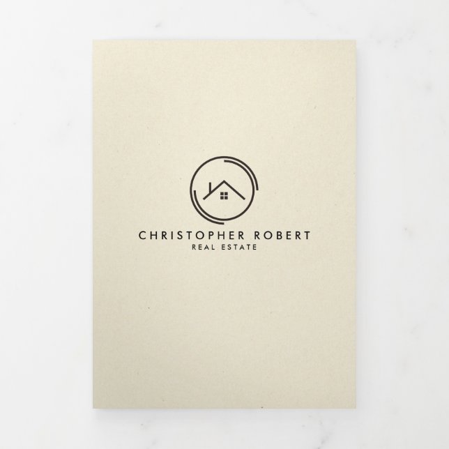 Minimalist Off White Real Estate Fold Card (Cover)