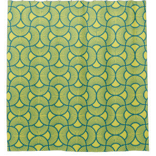 Minimalist Ogee Rising Sun Fans Bright Sunny Shower Curtain