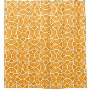 Minimalist Ogee Rising Sun Fans Bright Sunny Shower Curtain