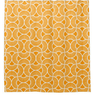 Minimalist Ogee Rising Sun Fans Bright Sunny Shower Curtain