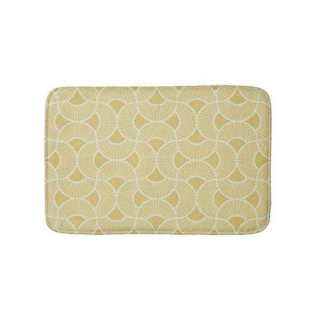 Minimalist Ogee Rising Sun Fans Calm Neutral Bath Mat (Front)