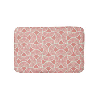 Minimalist Ogee Rising Sun Fans Calm Neutral Pink Bath Mat