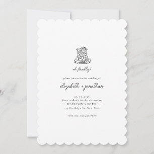 Minimalist Oh Finally Script Wedding Invitation