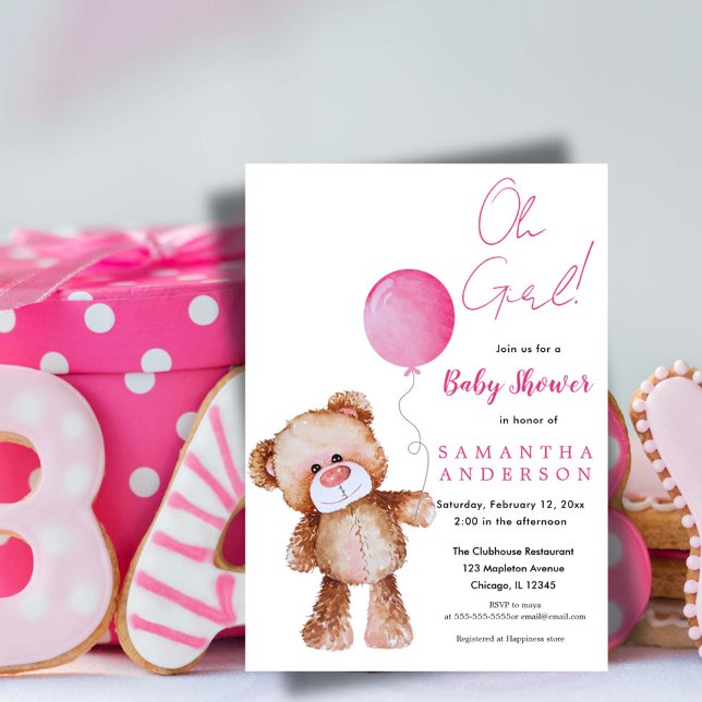  "Minimalist 'Oh Girl!' Baby Shower Invitation  (Creator Uploaded)