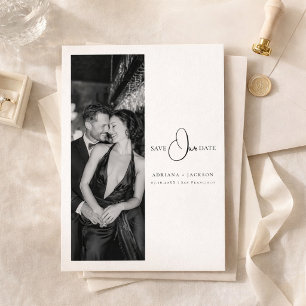 Minimalist Old Money Wedding Photo Save the Date