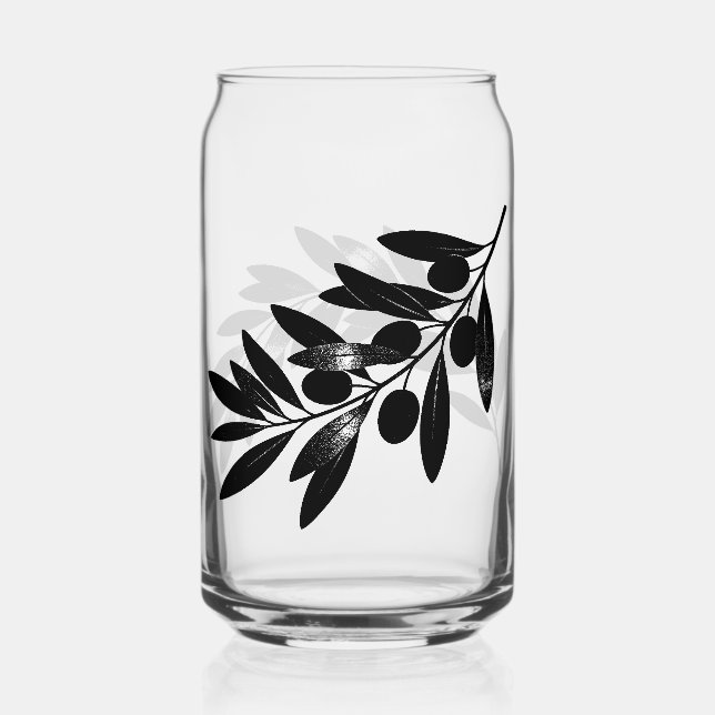 Minimalist Olive Branch Glass (Front)
