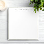 Minimalist Olive Green Monogram Two Border Notepad<br><div class="desc">Create your own personalised notepads with olive green elegant chic typography monogram name and two border line design.</div>