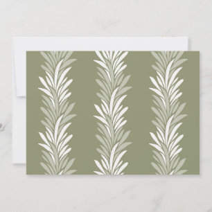 Minimalist Olive Green Palm Leaves Nature Art Card