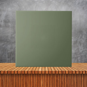 Minimalist Olive Green Plain Solid Colour  Tile
