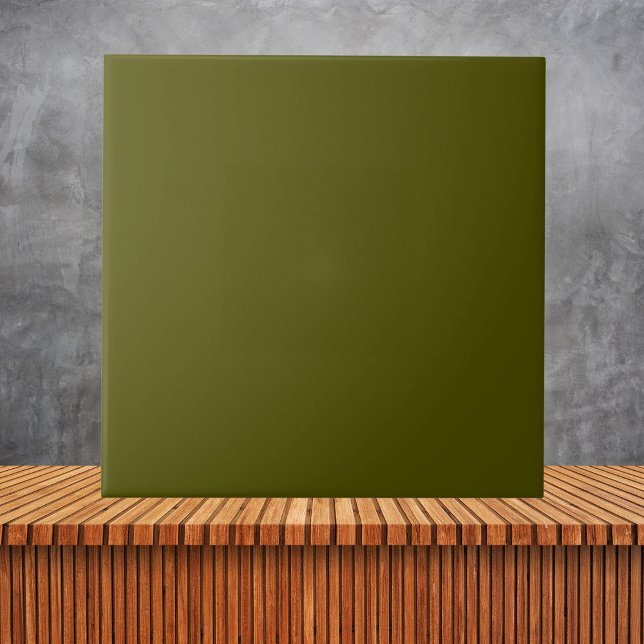 Minimalist Olive Moss Green Plain Simple Colour  Tile (Creator Uploaded)