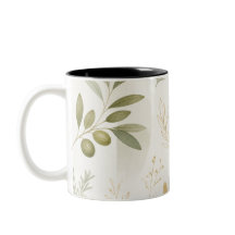 Minimalist Olive & Rosemary Botanical Mug