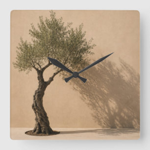 Minimalist Olive Tree Wall Clock
