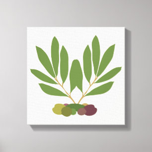 Minimalist Olives and Branches.   Canvas Print