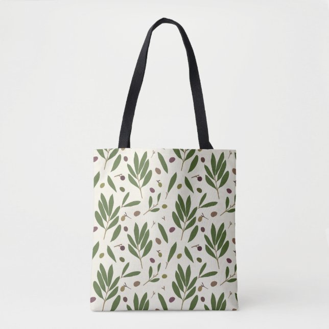 Minimalist Olives and Branches - seamless pattern. Tote Bag (Front)
